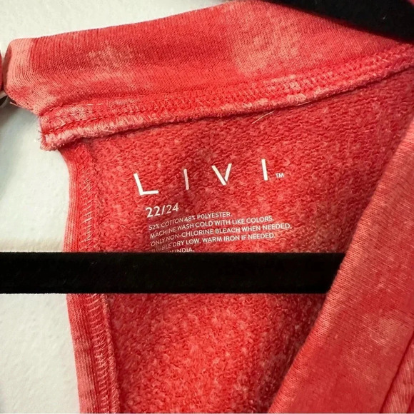 Livi Lane Bryant Jogger Sleeveless Jumpsuit Pink Coral Acid Wash Size 22/24 NWT - Picture 6 of 10